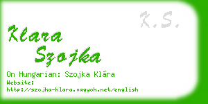klara szojka business card